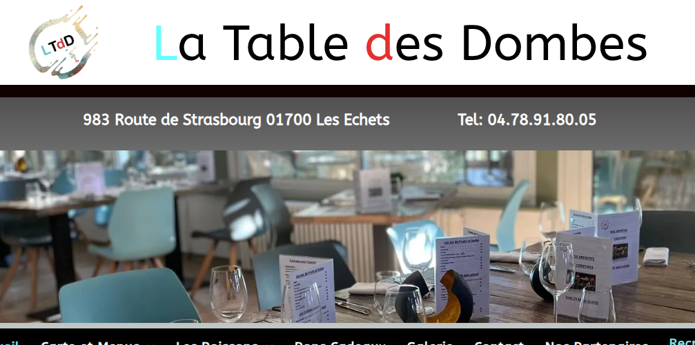 Site web du restaurant La Table des Dombes